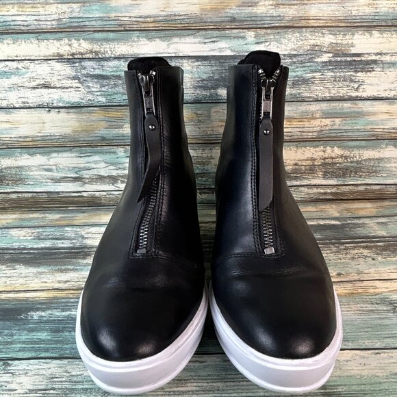 Under Armour Sportwear High Top Sneaker Womens 9.5 Black Leather Neoprene Lining - Picture 3 of 11